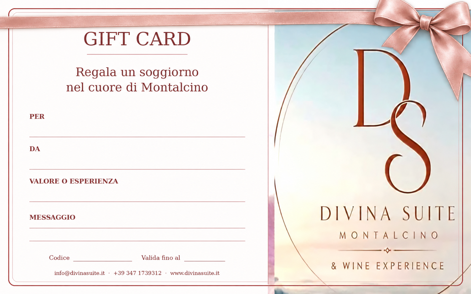 Gift Card Divina Suite con fiocco rosa